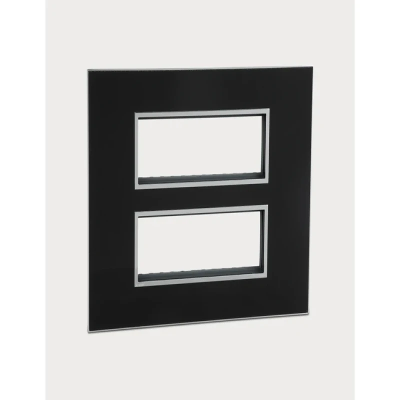 Legrand Arteor Mirror Finish Square Cover Plate w Overmoulded Frame 2x6 Module (Mirror Black & Mirror White)
