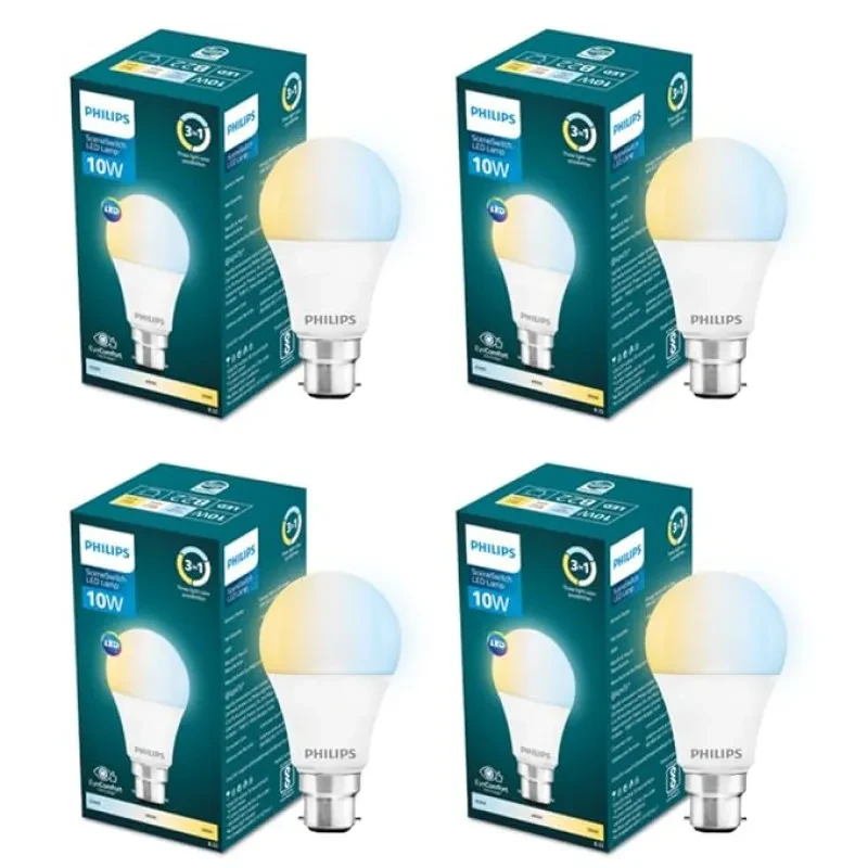 PHILIPS 10W Round Wi-Fi Smart LED Ceiling Light for Home with Music Sync Function | Amazon Alexa & Google Assistant Compatible | Cut Out: 4.17 inch | Tunable White, Pack of 4 (Wiz Prime Neo)