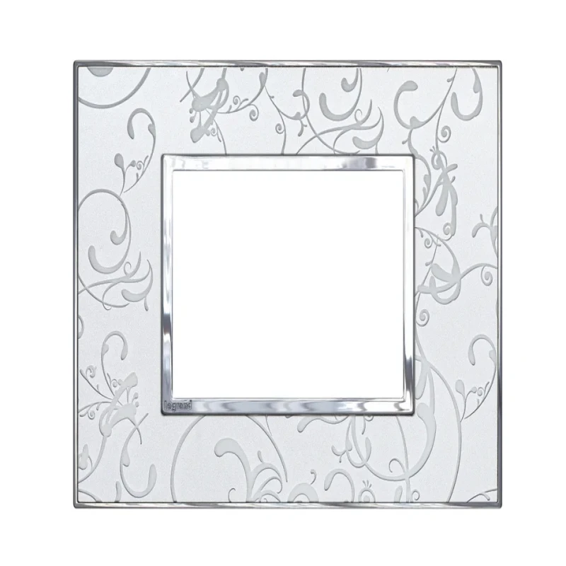 Legrand Arteor Square Cover Plate w Overmoulded Plate 3 Module (Silver Baroque & Dark Baroque)