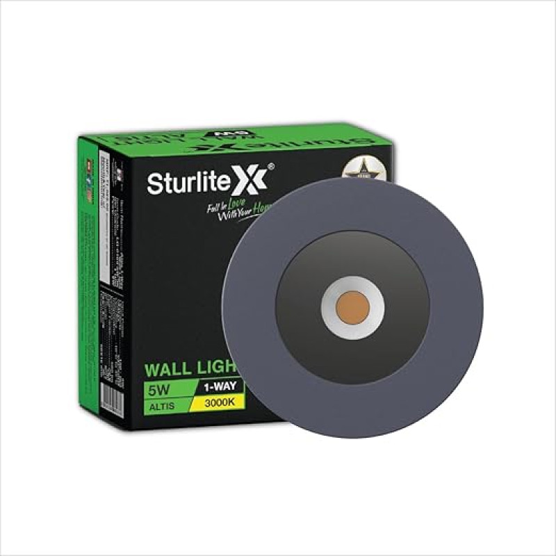 Sturlite Altis 5Watt 1-Way LED Wall Light| 3K Color Temperature| Corrosion & Scratch Resistant| Aluminum Body with IP54-Weather Protection| Indoor & Outdoor Wall Mount Decorative Light - Pack of 1