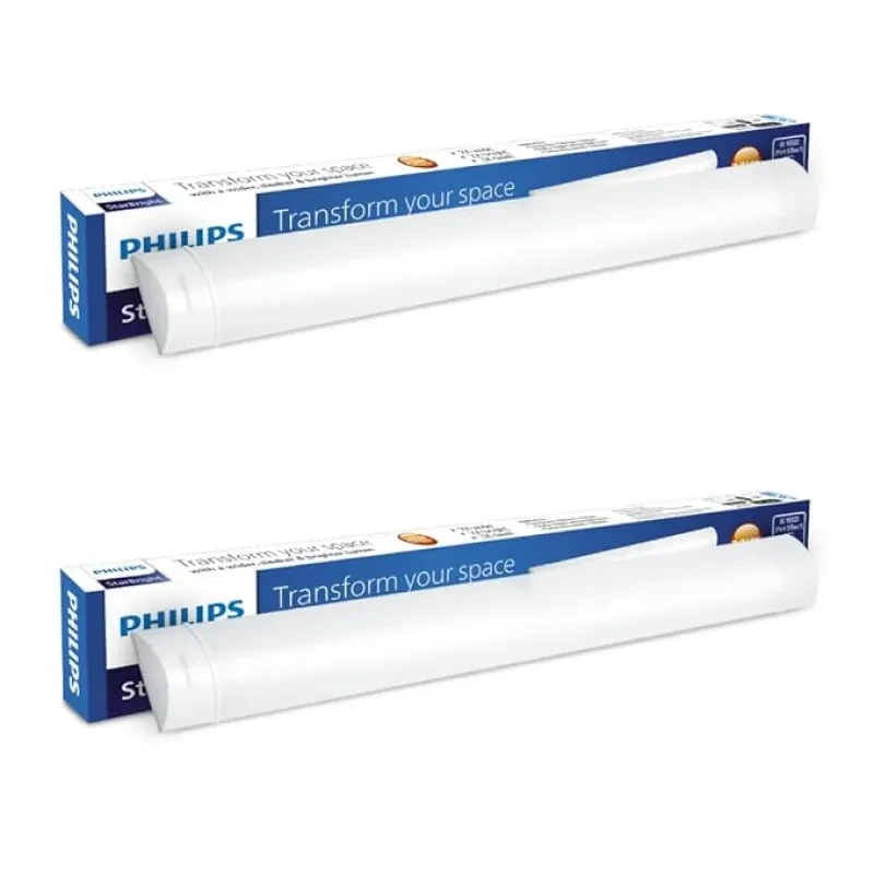 PHILIPS 20-watt LED Batten - Tubelight | StarBright Compact 2-ft Decorative Modern LED Wall Tubelight for Living Room & Bedroom | Cool Day Light, Pack of 2