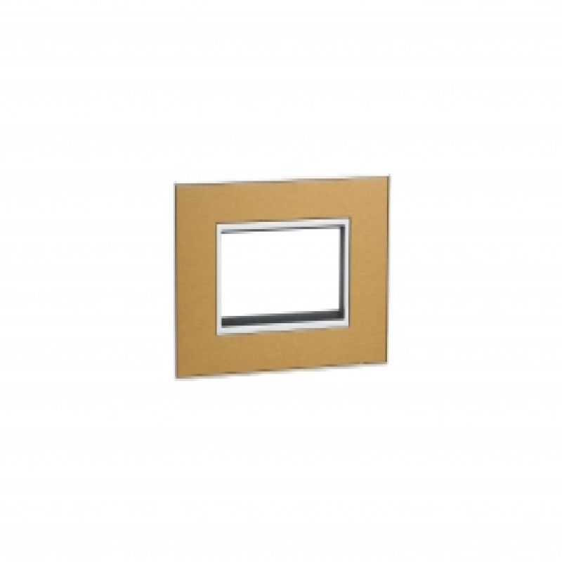 Legrand Arteor Metal Finish Square Cover Plate w Overmoulded Plate 4 Module (Gold Brass & Stainless Steel)