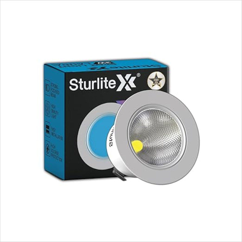 Sturlite Laura 3W LED Spotlight| Blue Light Color| 36mm-Cutout & Compact Design Ceiling Ligh| CRI Tech With High Voltage Protection Downlight - Pack of 1