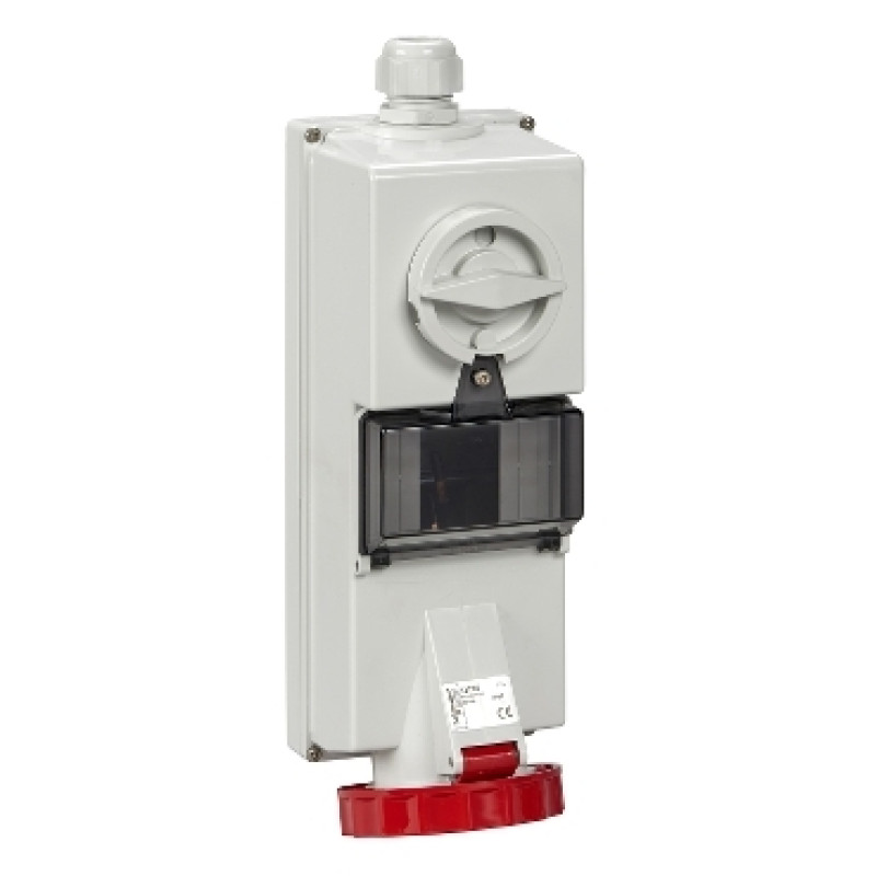 Schneider 32A -3P + E Isoblock interlocked socket IP65- 380...415 V AC - wall (82795)