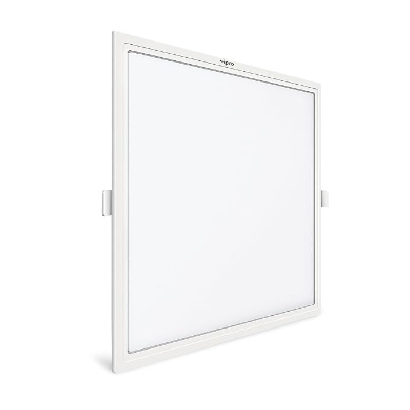 wipro Polycarbonate Garnet 6W Square Led Wave Infinity Panel |Cool White Light (6500K)|Rimless Panel with Ultra-Slim Design for False Ceiling |Pop Ceiling Light|Cutout - 100X100Mm |Pack of 1,