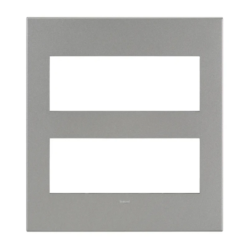 Legrand Arteor Square Cover Plate w Overmoulded Frame 2x8 Module (Magnesium & Champagne)