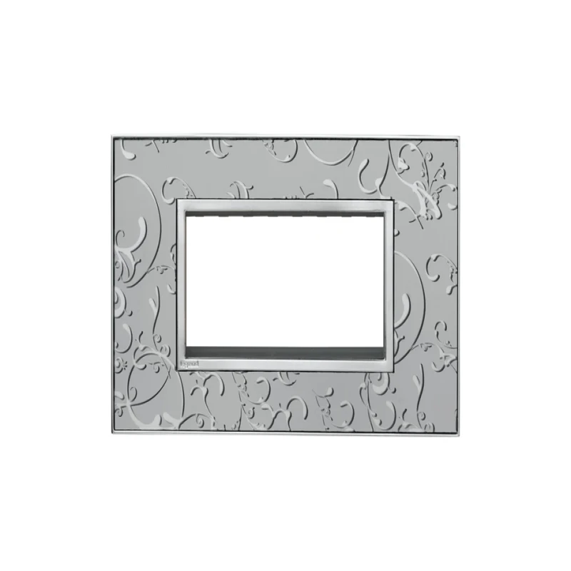 Legrand Arteor Square Cover Plate w Overmoulded Plate for Shaver Socket Module (Silver Baroque & Dark Baroque)