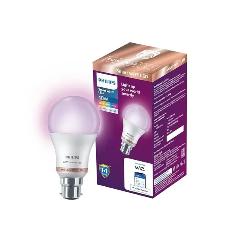 Philips Wiz Smart WI-Fi LED Bulb B22 10-Watt,16 Million Colors, Compatible with Amazon Alexa and Google Assistant- (Pack of 1)