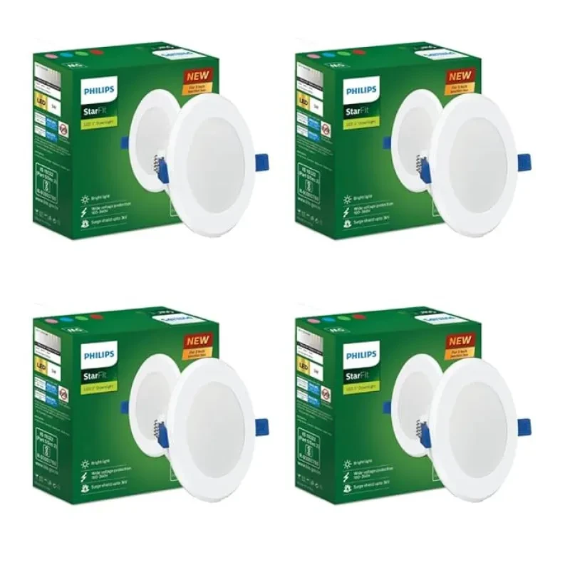 Philips Starfit 5 watt Concealed JB LED downlighter for Ceiling with 3 inch Cut-Out (Natural White, Pack of 4)