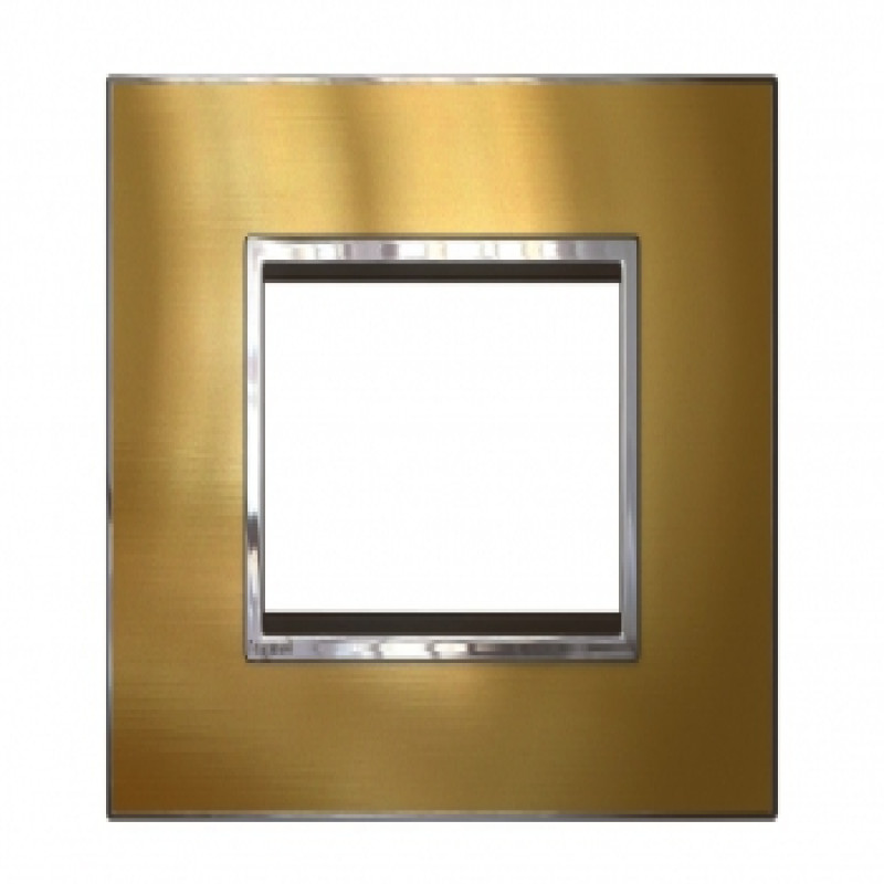 Legrand Arteor Metal Finish Square Cover Plate w Overmoulded Plate 3 Module (Gold Brass & Stainless Steel)