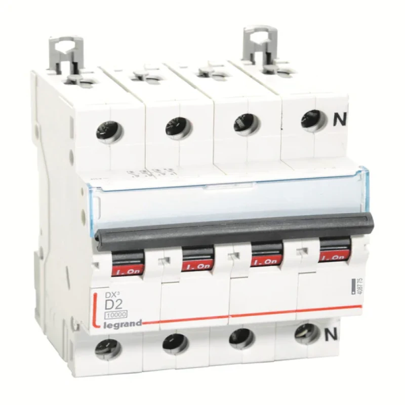 Legrand DX3 AC MCBs - D Curve Triple Pole + Neutral 415 V~ (2A)
