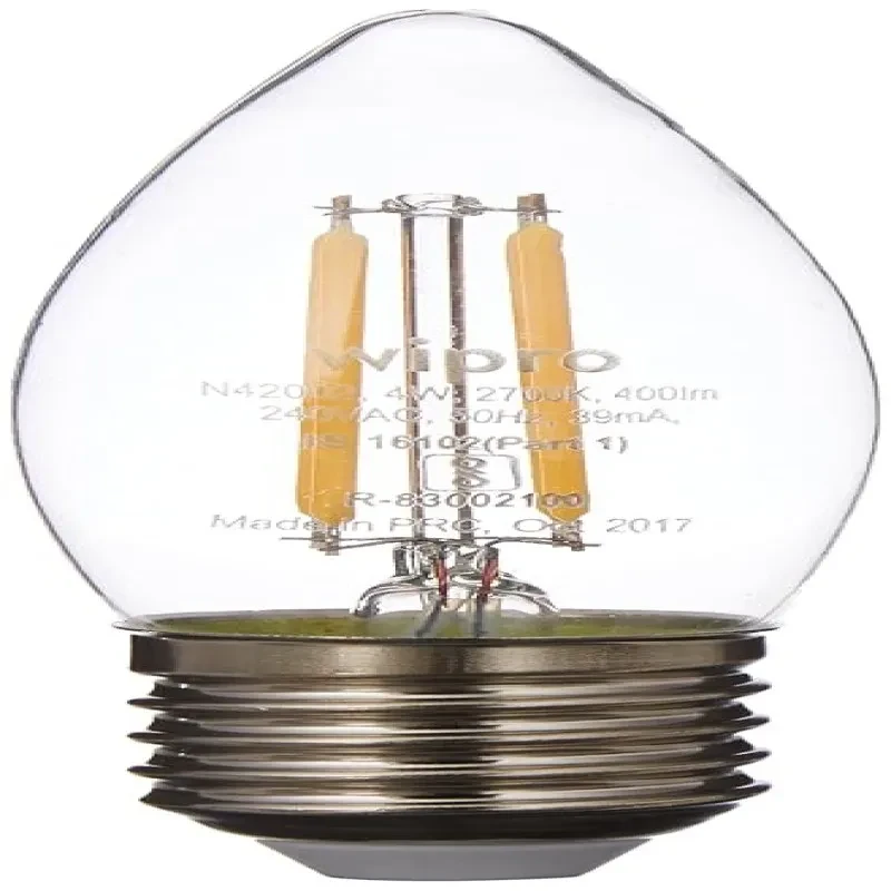 Wipro Garnet 4W Classic Candle LED Bulb for Decorative Lights, Chandeliers | Warm White (2700K) | E27 Bulb Base | High Voltage Protection (440V) | Surge Protection (4KV) | Pack of 6