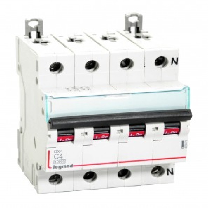 Legrand DX3 AC MCBs - C Curve Triple Pole + Neutral 415 V~ (4A)