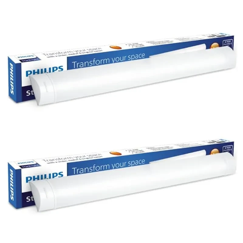 PHILIPS 40-watt LED Batten - Tubelight | StarBright Compact 4-ft Decorative Modern LED Wall Tubelight for Living Room & Bedroom | Cool Day Light, Pack of 2