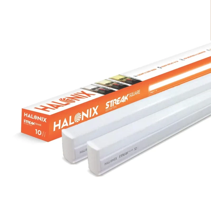 Halonix 5W White 1 ft tubelight Streak square led batten Pack of 2 | led tube light for home | LED Batten for Living Room & Bedroom | Bright & Energy Efficient Tubelight for Home |