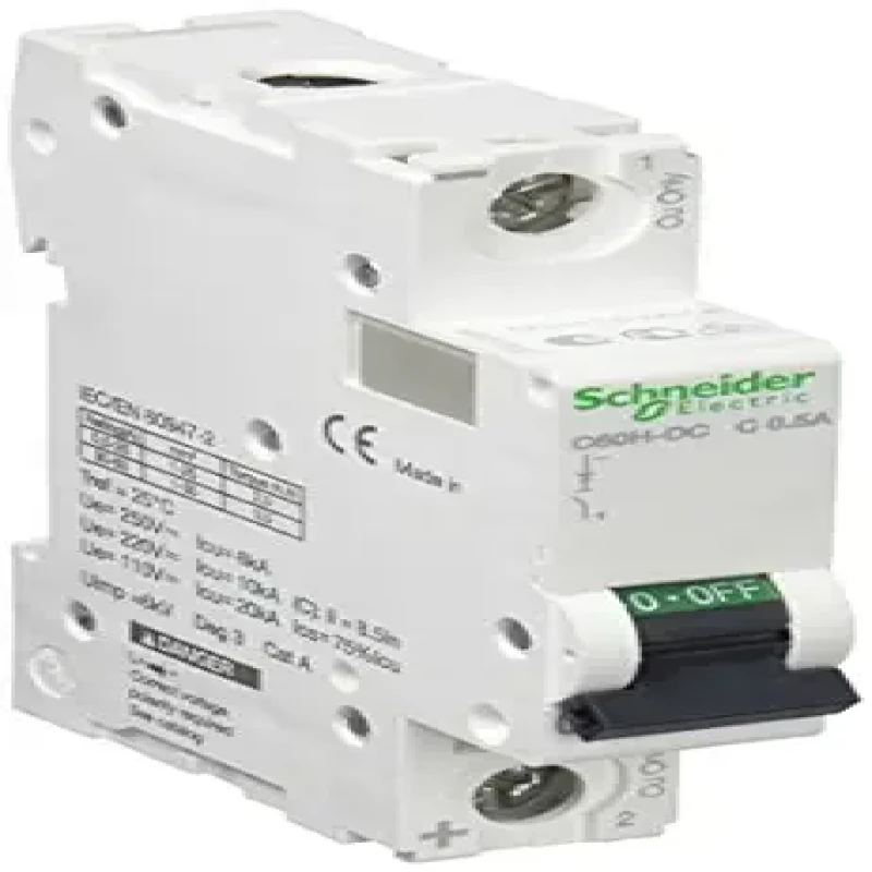 Schneider MCBs - DC - C60 H - 1 pole - 0.5A (A9N61500)