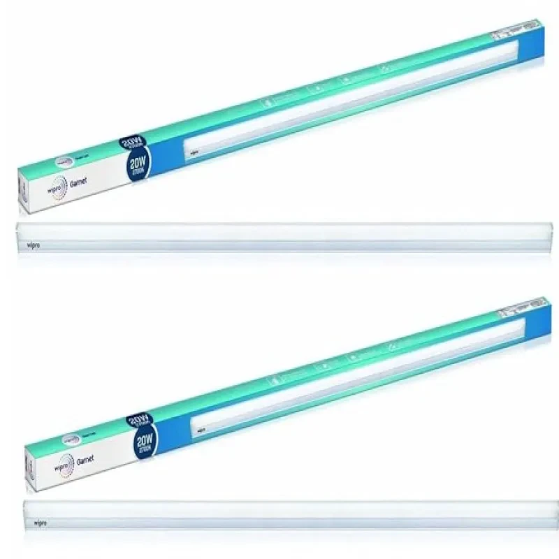 wipro Garnet 20W LED Batten for Living Room & Bedroom | Bright & Energy Efficient Tubelight for Home | Cool Day Light (6500K) with 2000 lumen|4Feet, Pack of 2