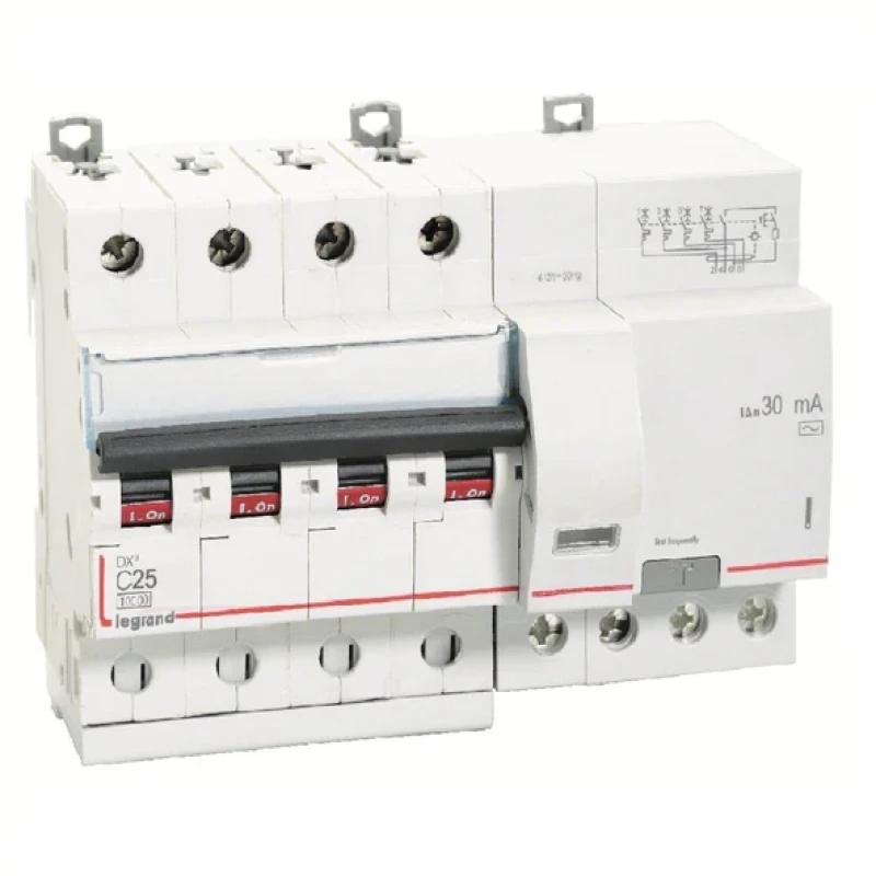 Legrand DX3 RCBOs - Four Pole 415 V~ (25A - 30mA) Type - AC