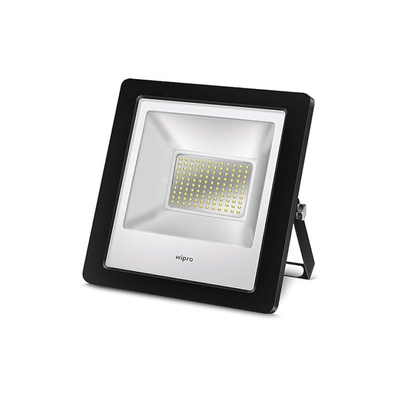 Wipro Garnet 50W LED Flood Light | Cool White,6500K | IP66 Water proof Outdoor Light | Aluminium PDC Housing |Reflector & Clear Optics | 5Kv Surge Protection | 440V High Voltage Protection|Pack of 1