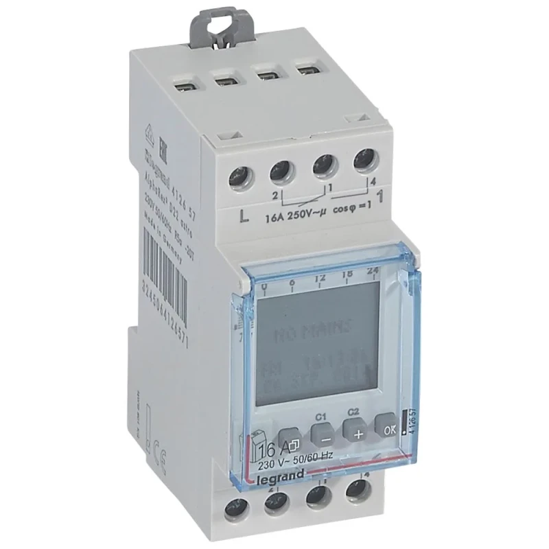 Legrand DX3 Time Switches - AlphaRex3 D22 astro, 2 output 16A - 250V~ 50/60 Hz Programmes 2 Channel (2Pole)