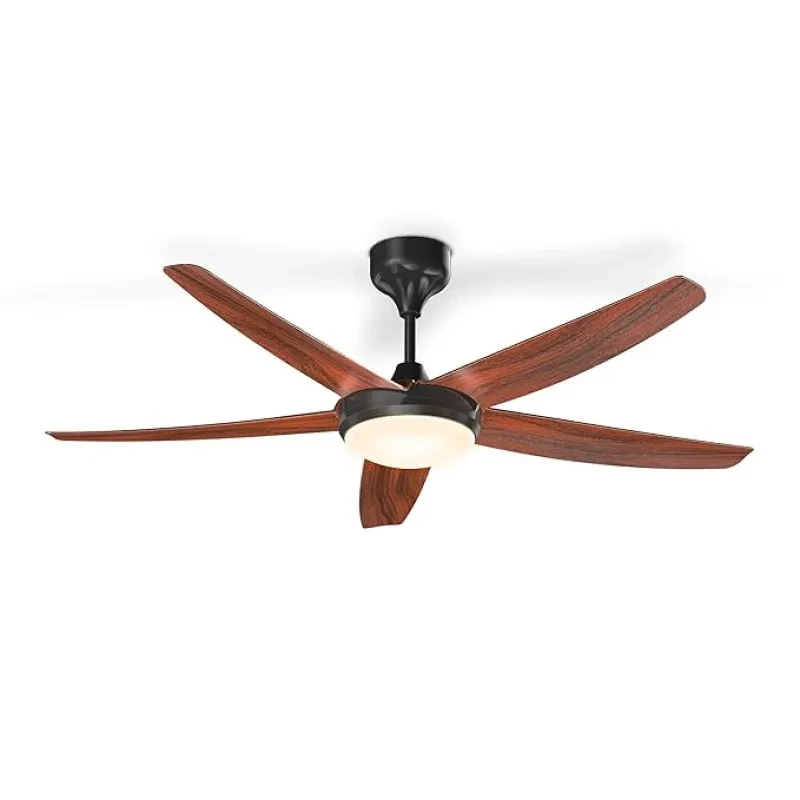 Sturlite Skysail 1422mm Smart Ceiling Fan with Remote| 2-Way Rotation BLDC Motor Fan| Voice on Command Operation (Siri, Google, Alexa, IHome)| IOT with (3 in 1) Dimmable Light - Darkwood