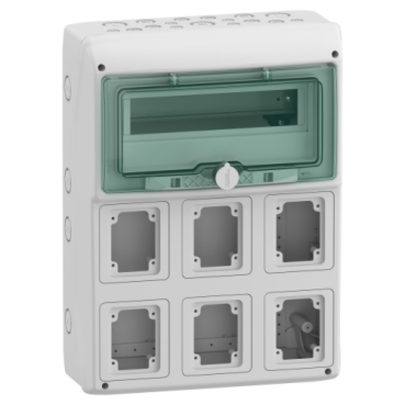 Schneider WeatherProof Enclosure (suitable to mount modular devices 16A / 32A sockets ) - Power outlet - 13 module 6 opening - (13181)