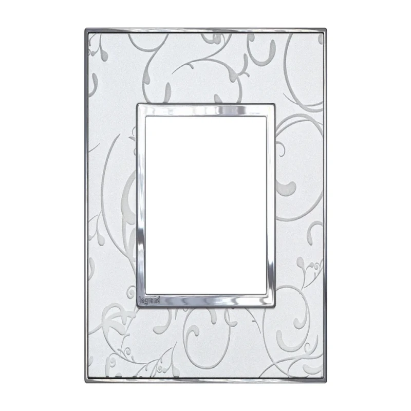 Legrand Arteor Square Cover Plate w Overmoulded Plate 2 Module (Silver Baroque & Dark Baroque)