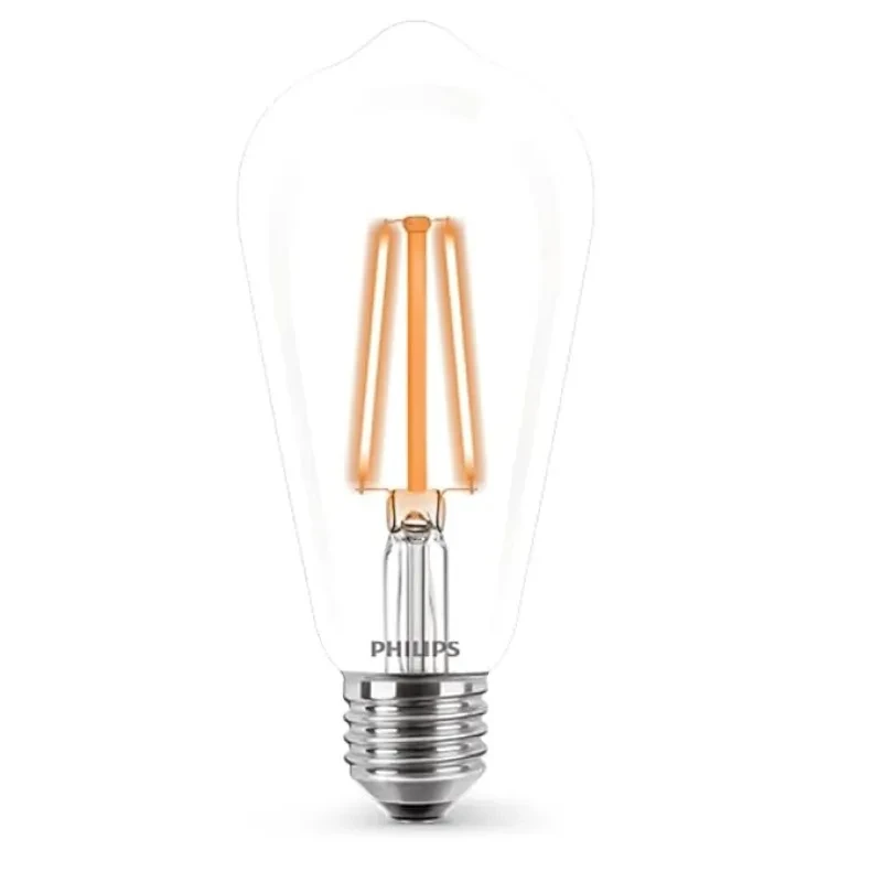 PHILIPS 4-watt E27 ST64 LED Glass Amber Filament Bulb | Decorative LED Bulb for Home Decoration | Orange, Pack of 2