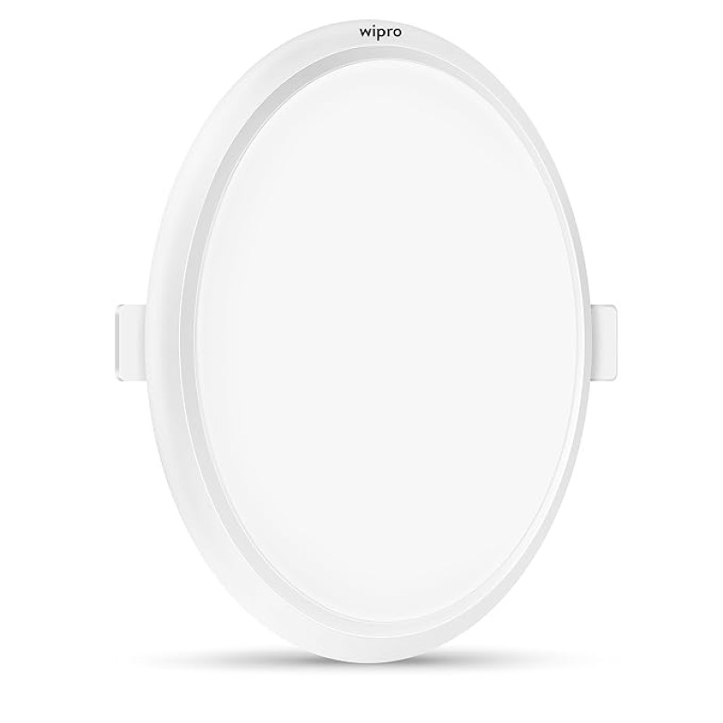 wipro Garnet 6W Round LED Wave Infinity Panel |Cool White Light (6500K)|Rimless Panel with Ultra-Slim Design | Recessed Down Light for False Ceiling |POP Ceiling Light|Cutout - 100 mm |Pack of 1