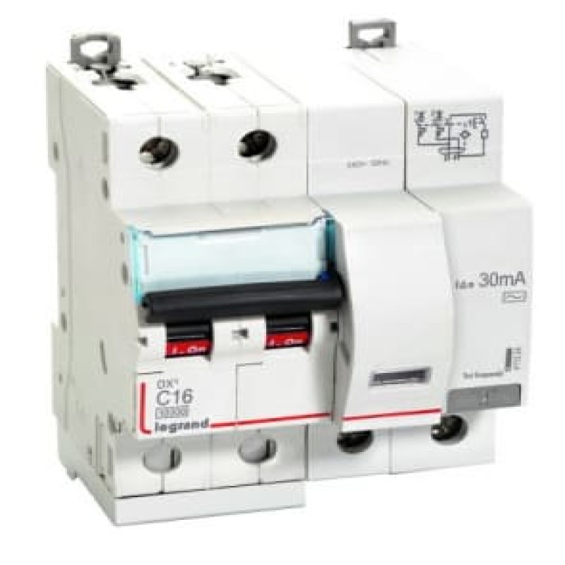 Legrand DX3 RCBOs - Double Pole 240 V~ (16A - 30mA) Type - AC