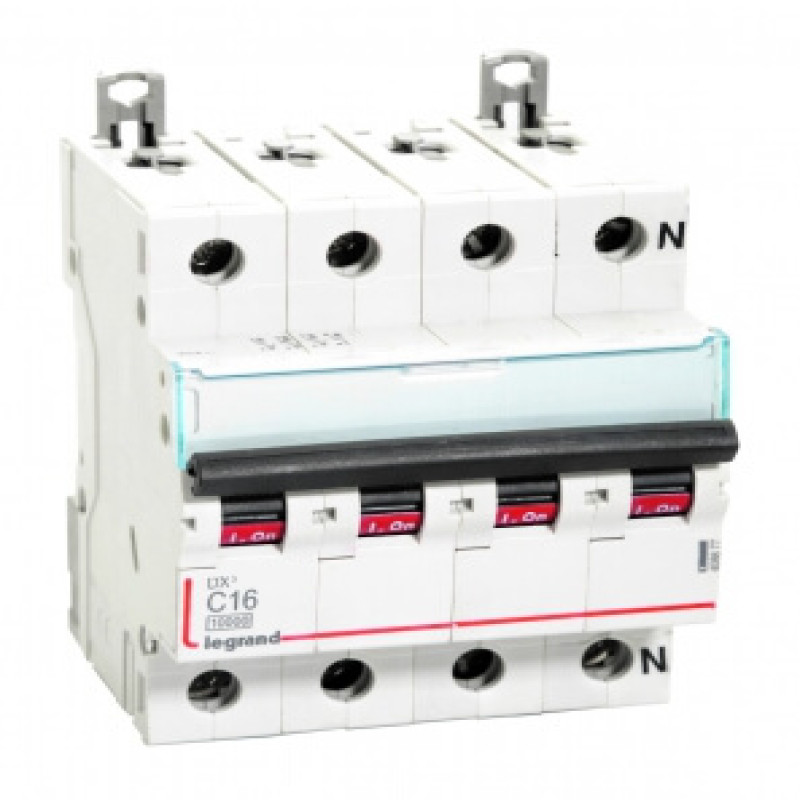 Legrand DX3 AC MCBs - C Curve Triple Pole + Neutral 415 V~ (16A)