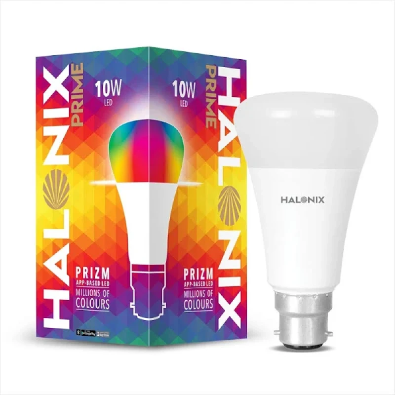 Halonix Wi-Fi Enabled Smart LED Bulb 10W B22D (16 Million Colors + Warm White - Neutral White - White)