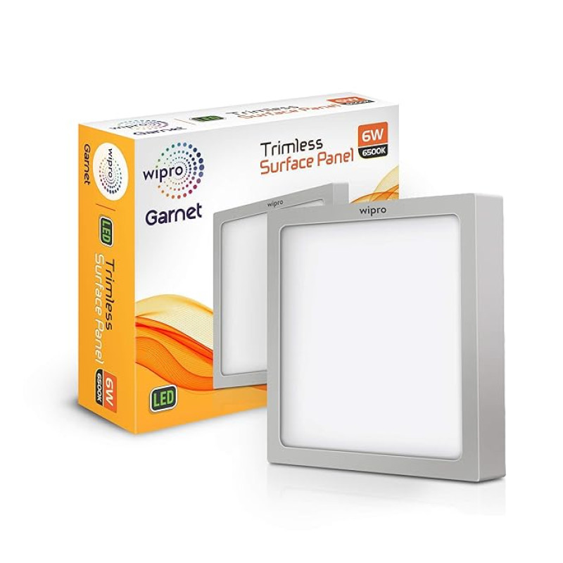 wipro D650665 Garnet 6-Watt Trimless Panel Light (Cool Day Light, White, Square), Led