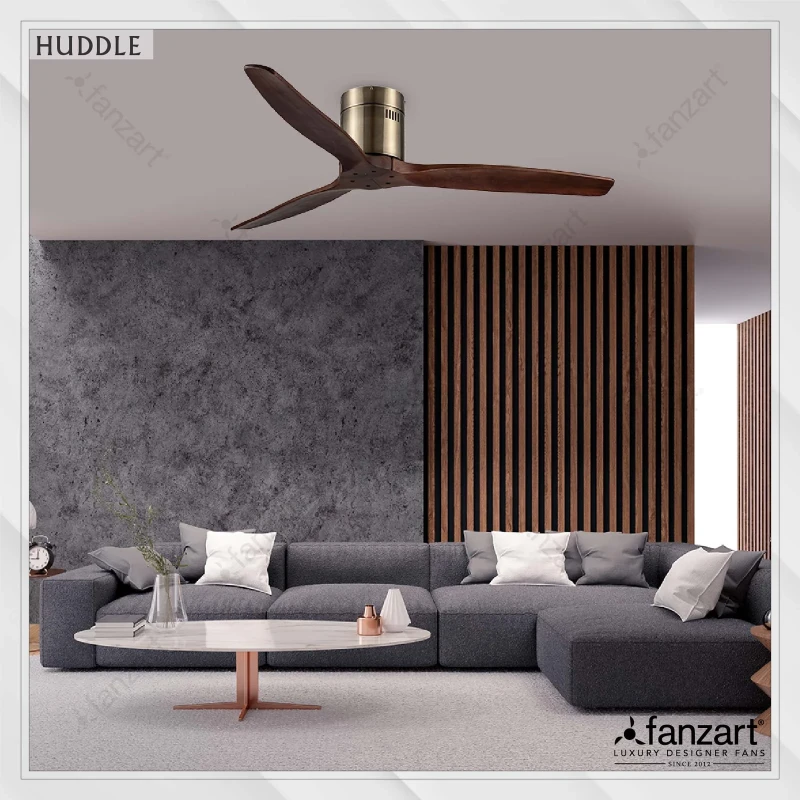 Fanzart Huddle – 52″ Modern fan with 3 x Rosewood blades and Remote Control for low height ceilings