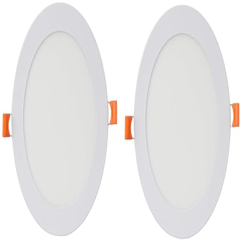 Sturlite Eco LYF 15W Round LED Downlight| 6500K Cool White Color Temperature| 1200 Lumens with CRI Tech for Various Ceiling Types and Rooms - (Pack of 2)