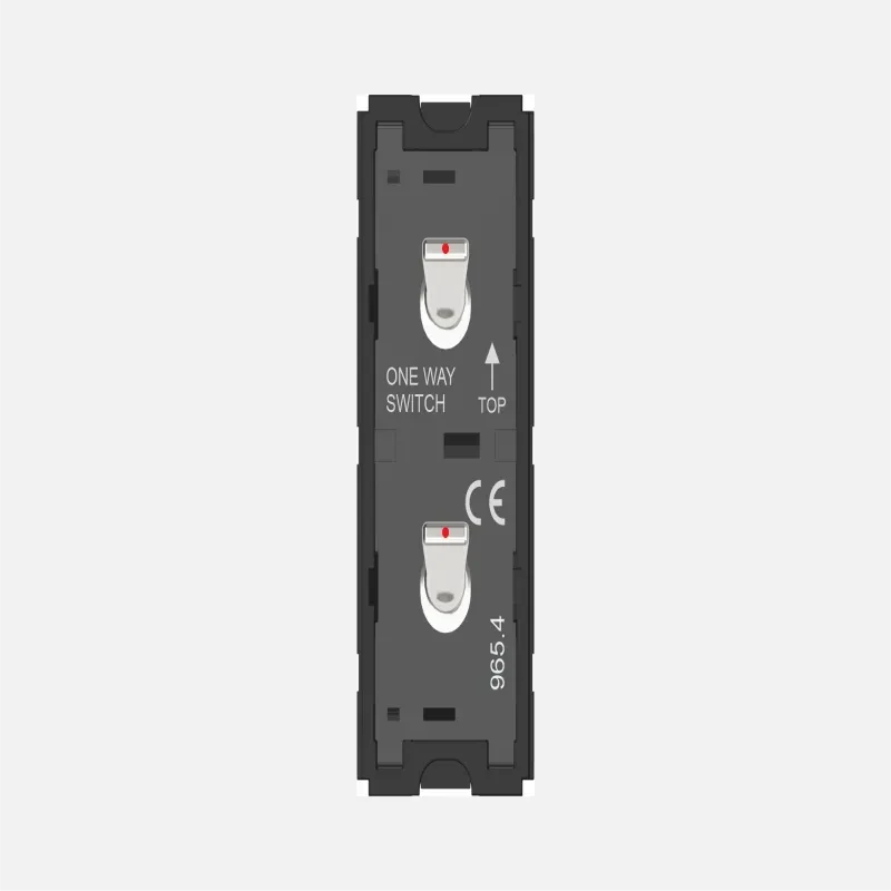 Norisys TG9 Switch 6A - 2 Gang - Both switches One-way with indicator - 1 Module