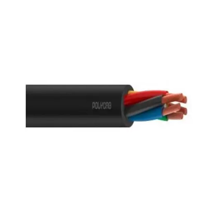 Polycab 6 Sqmm 5 Core FR PVC Insulated Industrial Flexible Cable Black (100 Mtrs)