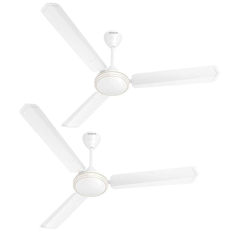 Havells 1200mm Thrill Air Energy Saving Ceiling Fan (White, Pack of 2)