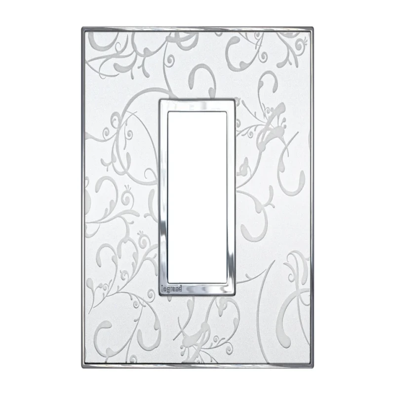 Legrand Arteor Square Cover Plate w Overmoulded Plate 1 Module (Silver Baroque & Dark Baroque)