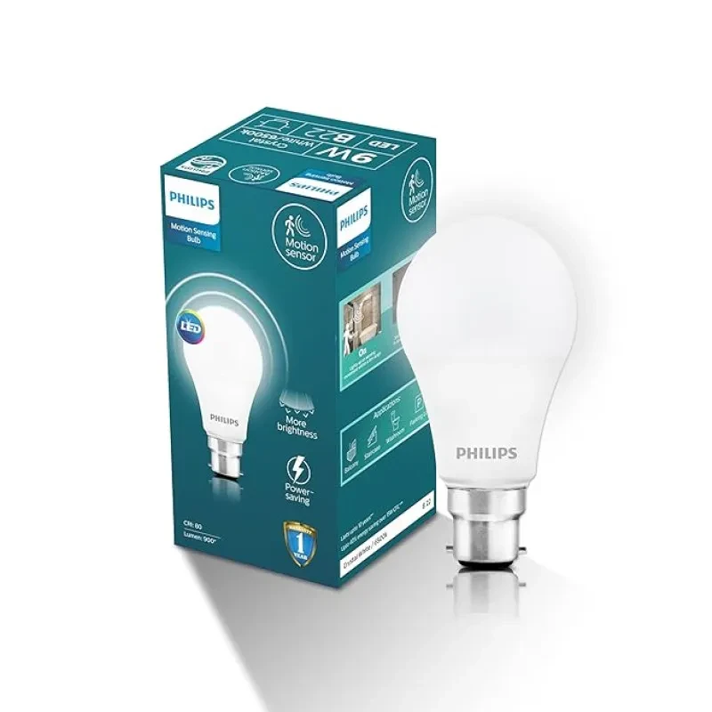 PHILIPS Motion Sensor B22 LED Bulb | Motion Sensor Light for Home | Motion and Ambient Sensor LED Bulb | Crystal White, Pack of 1