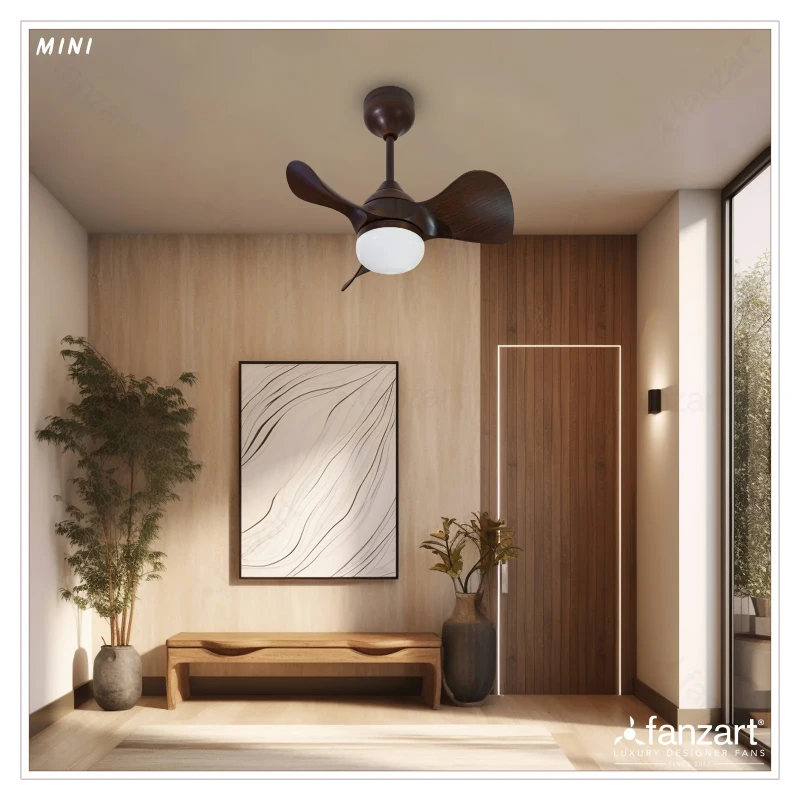 Fanzart Mini Brown- 23″ Contemporary fan with 3x Premium ABS Blades  Remote Control