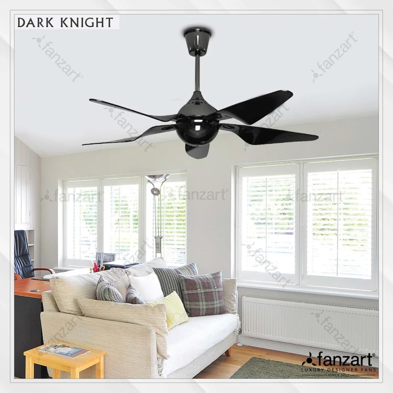 Fanzart Dark Knight – 48” Modern fan with 5 x Palm Shape ABS Nickel Black blades with optional Remote Control Integration
