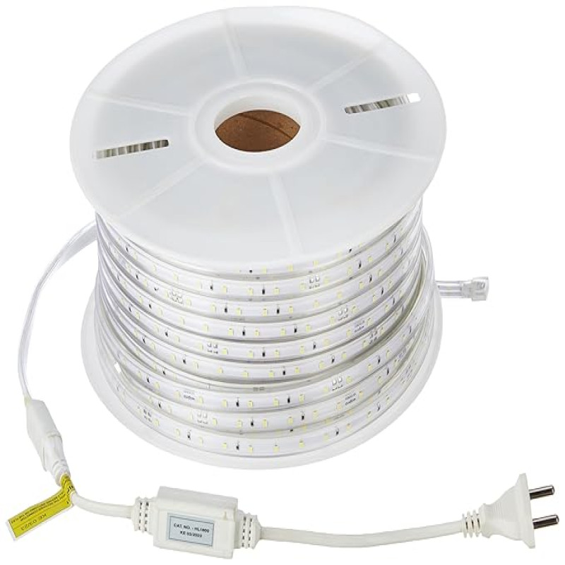 Wipro Garnet 50 Meters Led Strip Light| 60 LEDs/Mtr | Cool White | Ip65-Waterproof | Flexible Rope Light for Outdoor & Indoor Decoration Strip for Balcony, False Ceiling|Pack of 1