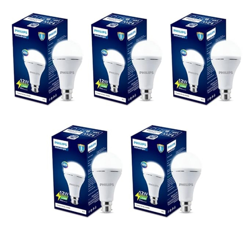 Philips 12W LED Emergency Bulb, Emergency Bulb For Home, Cool Day Light, Pack of 5
