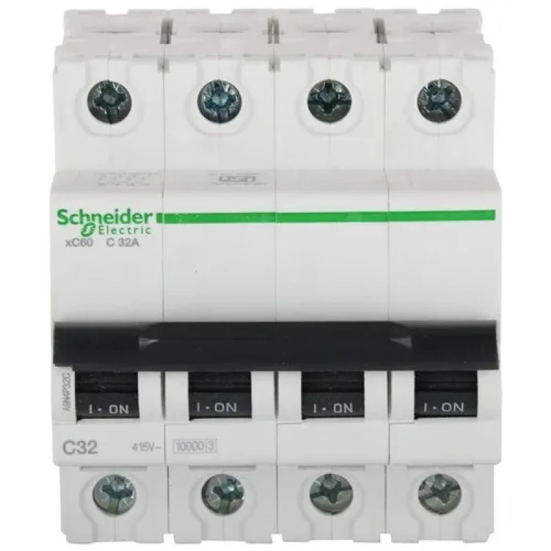 Schneider C Curve MCBs - xC60 - 4 Pole - 32A (A9N4P32C)