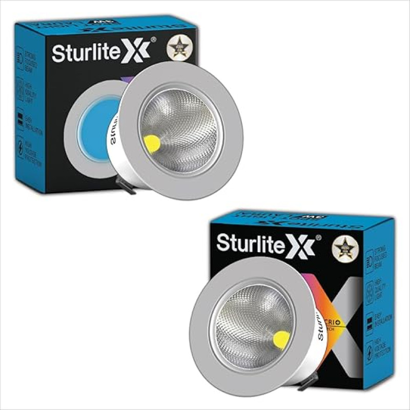Sturlite Laura 3W LED Spotlight| Blue Light Color| 36mm-Cutout & Compact Design Ceiling Ligh| CRI Tech With High Voltage Protection Downlight - Pack of 2