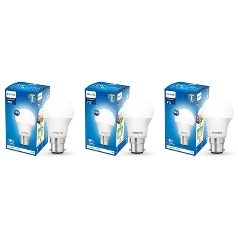 PHILIPS Base B22 LED Bulb (White, 7-Watt) Pack of 3