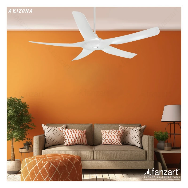 Fanzart Arizona Matte White – 54″ Simply Modern Fan with 5 ABS Blades BLDC Motor, Remote Control