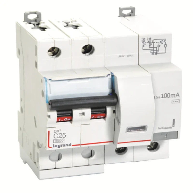 Legrand DX3 RCBOs - Double Pole 240 V~ (25A - 100mA) Type - AC