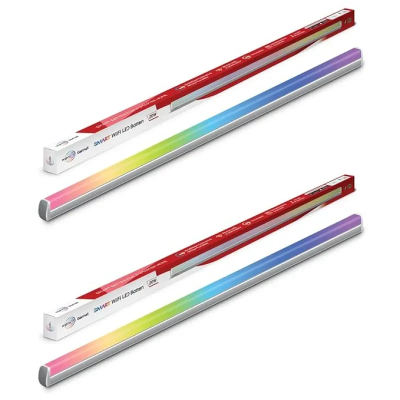 Wipro Next Smart Wi-Fi 20W CCT+RGB LED Batten | 16 Million Colours | White Tunable | Dimmable |Scheduling |Scene Creation | Smart Grouping of Lights |Amazon Alexa & Google Asst. Compatible |Pack of 2